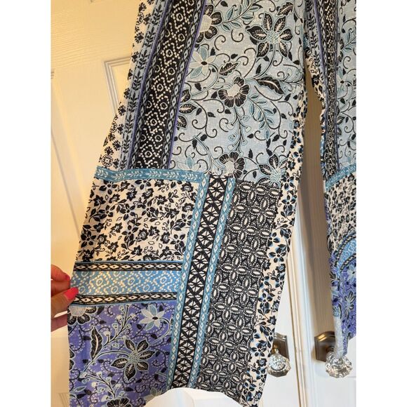 Johnny Was Casablanca Wide Leg Linen Patchwork Floral Pull-On Lounge Pants S - Picture 8 of 9